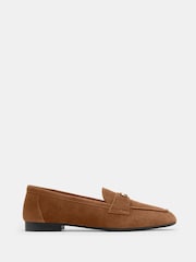 COACH Brown Sculpted C Suede Loafers - Image 1 of 5