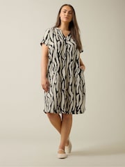 Evans Blue Linen Rich Dress - Image 1 of 6