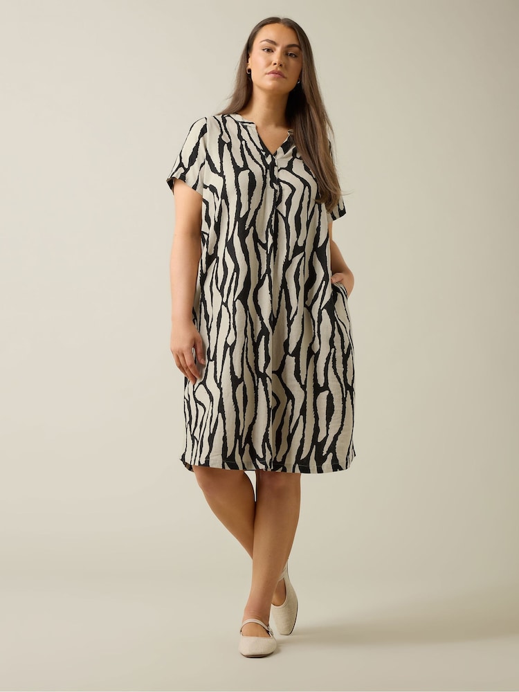Evans Blue Linen Rich Dress - Image 1 of 6