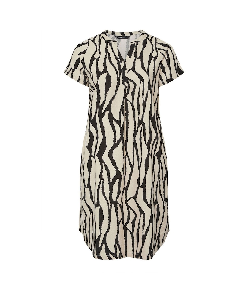 Evans Blue Linen Rich Dress - Image 6 of 6