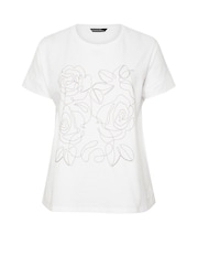 Evans White Chain Detail 100% Cotton T-Shirt - Image 2 of 7