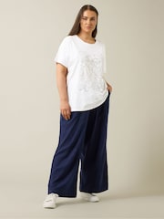 Evans White Chain Detail 100% Cotton T-Shirt - Image 4 of 7