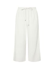 Evans Wide Leg Linen Rich White Trousers - Image 5 of 5