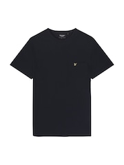 Lyle & Scott Blue Plain Pique Pocket T-Shirt - Image 5 of 5