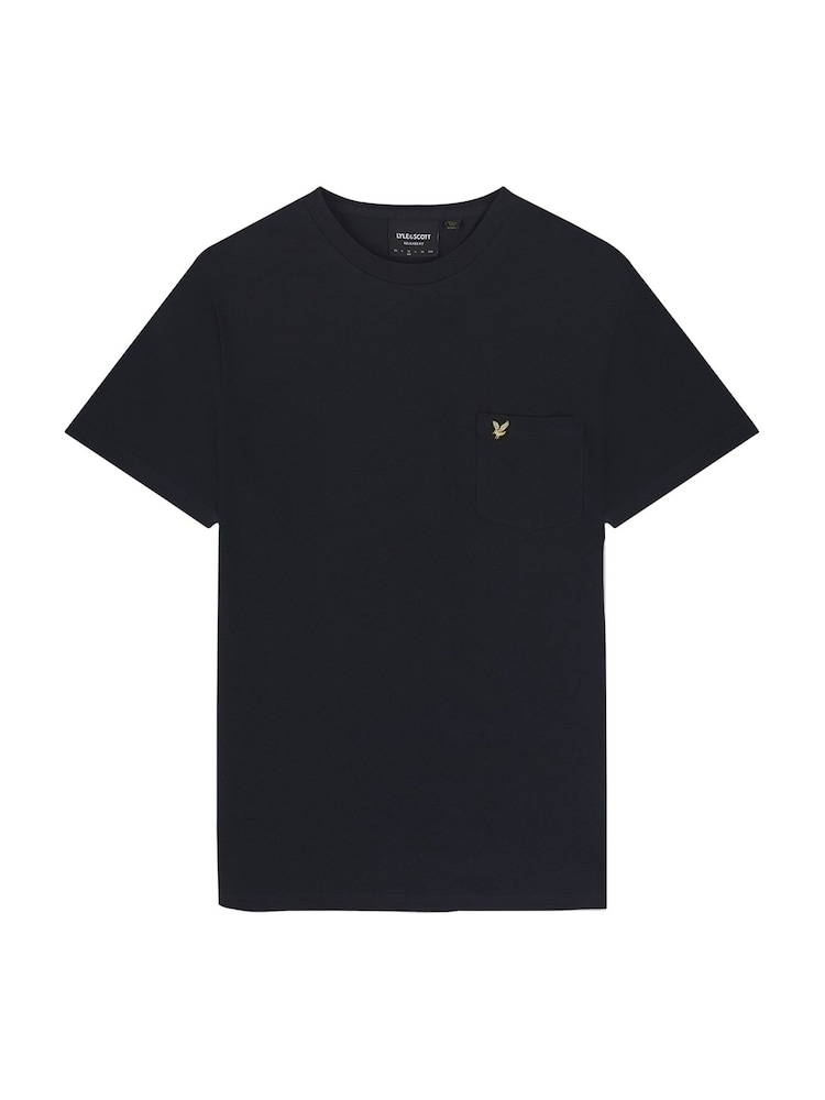 Lyle & Scott Blue Plain Pique Pocket T-Shirt - Image 5 of 5