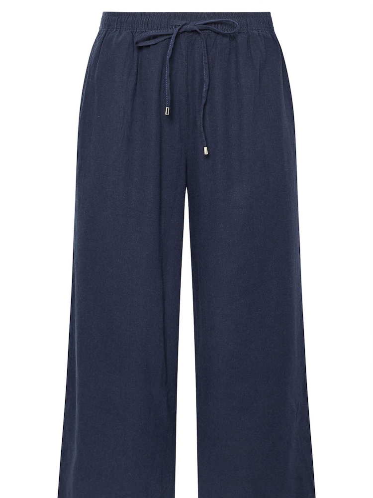 Evans Wide Leg Linen Rich White Trousers - Image 5 of 5