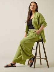 Evans Wide Leg Linen Rich White Trousers - Image 3 of 5