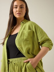 Evans Wide Leg Linen Rich White Trousers - Image 4 of 5