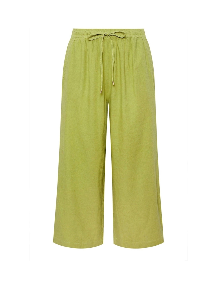 Evans Wide Leg Linen Rich White Trousers - Image 5 of 5