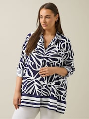 Evans Blue Border Print Shirt - Image 1 of 6