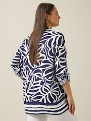 Evans Blue Border Print Shirt - Image 2 of 6