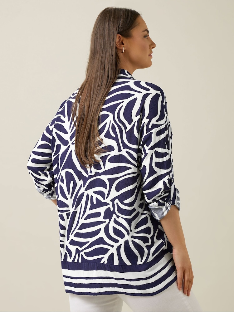 Evans Blue Border Print Shirt - Image 2 of 6