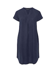 Evans Blue Linen Rich Dress - Image 6 of 6