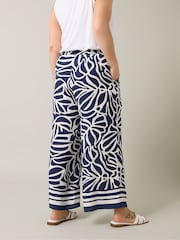 Evans Blue Border Print Trousers - Image 3 of 6