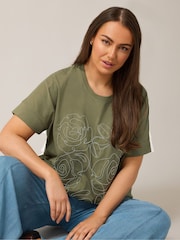 Evans White Chain Detail 100% Cotton T-Shirt - Image 4 of 5