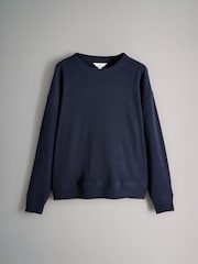 The Set Navy 2 Pack Soft Rib Crew Neck Sweatshirt and Cuffed Joggers Lounge Set - Image 10 of 13