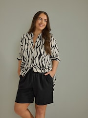 Evans Linen Rich Black Shorts - Image 5 of 10