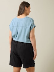 Evans Linen Rich Black Shorts - Image 8 of 10