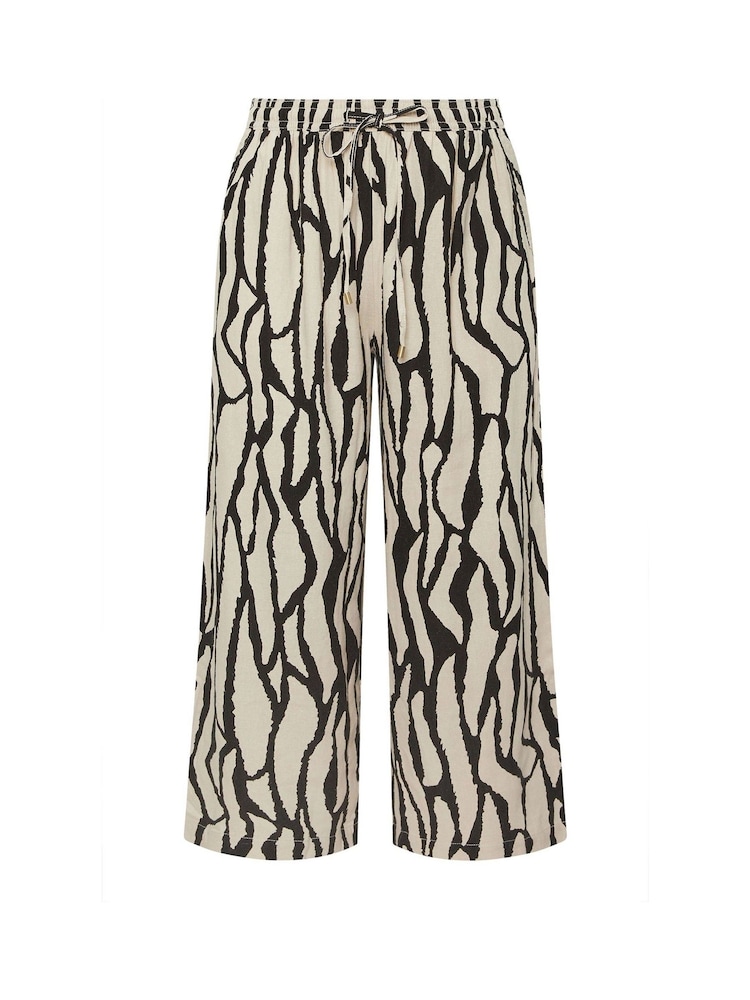 Evans Wide Leg Linen Rich White Trousers - Image 2 of 4