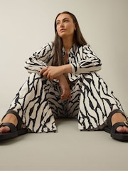 Evans Wide Leg Linen Rich White Trousers - Image 3 of 4