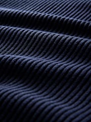 The Set Navy Soft Touch Rib Funnel Neck Sweatshirt/Wide Leg Joggers Coord - Image 11 of 11