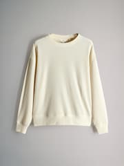 The Set Cream 2 Pack Soft Rib Crew Neck Sweatshirt and Cuffed Joggers Lounge Set - Image 2 of 5