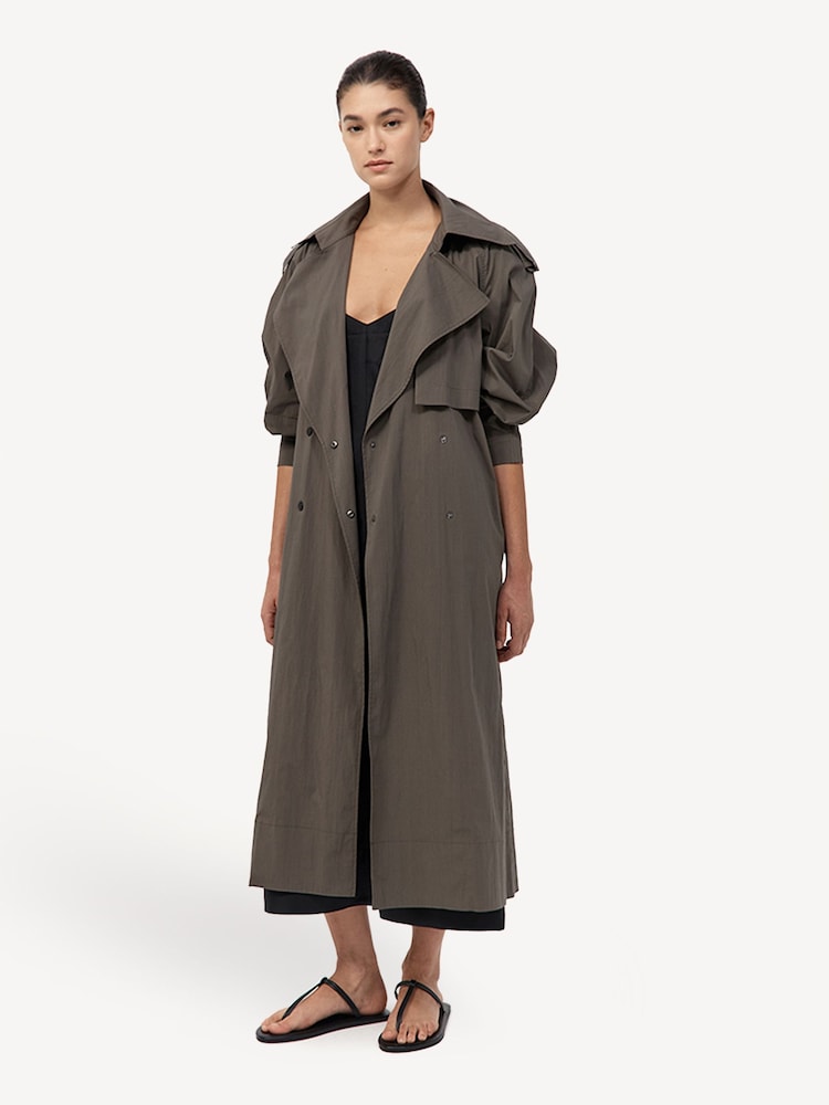 St Agni Green Relaxed Trench Coat - Image 1 of 6 St Agni Green Relaxed Trench Coat - Image 1 of 6