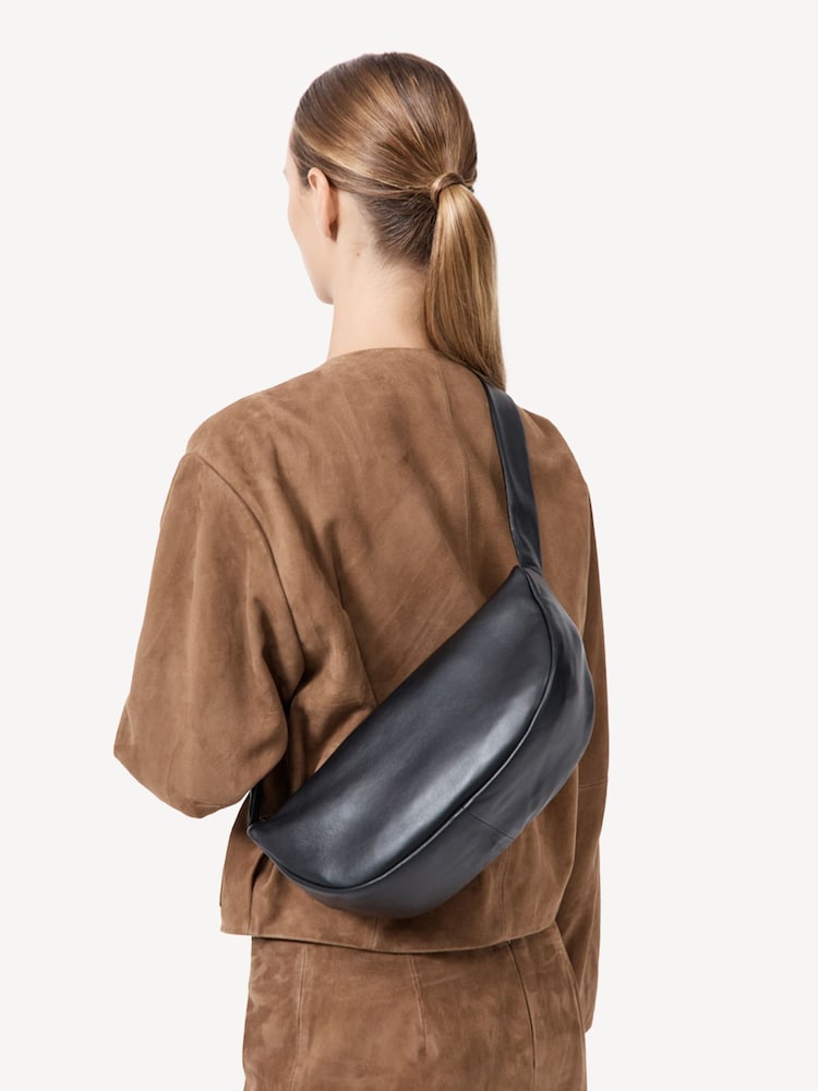 St Agni Black Soft Crescent Bag - Image 2 of 4