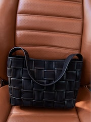 St Agni Black Border Woven Mini Tote - Image 2 of 3