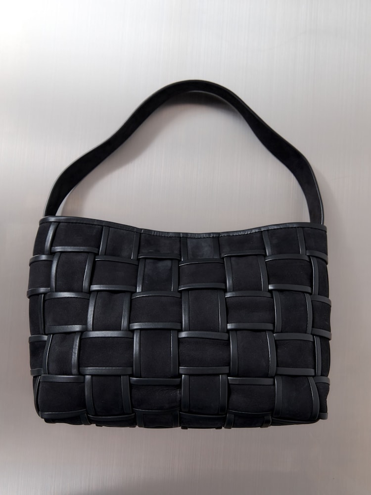 St Agni Black Border Woven Mini Tote - Image 3 of 3
