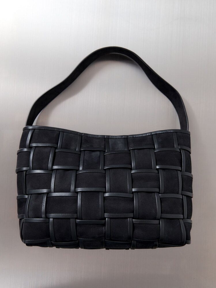 St Agni Black Border Woven Mini Tote - Image 3 of 3 St Agni Black Border Woven Mini Tote - Image 3 of 3