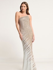 Star by Julien MacDonald Natural Maxi Sequin Dress - Image 2 of 4