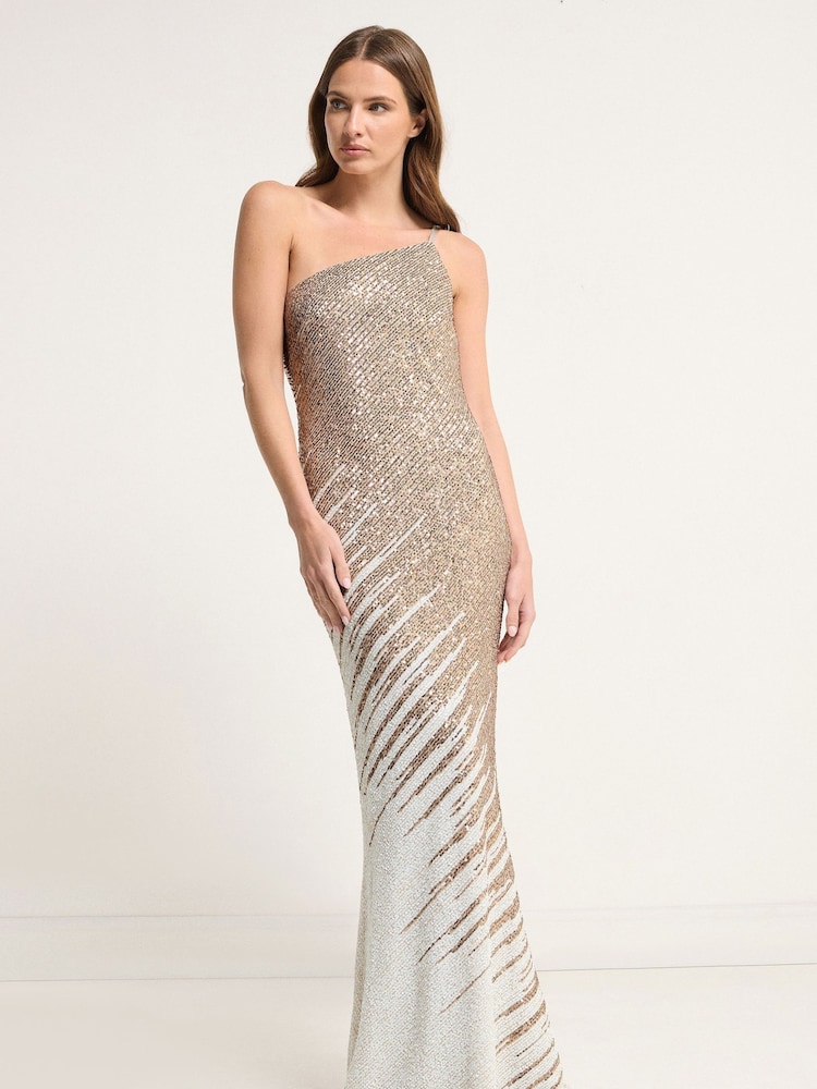 Star by Julien MacDonald Natural Maxi Sequin Dress - Image 2 of 4