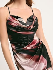 Star by Julien MacDonald Orange Printed Satin Dress - Image 4 of 5