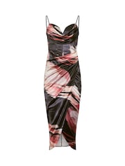 Star by Julien MacDonald Orange Printed Satin Dress - Image 5 of 5