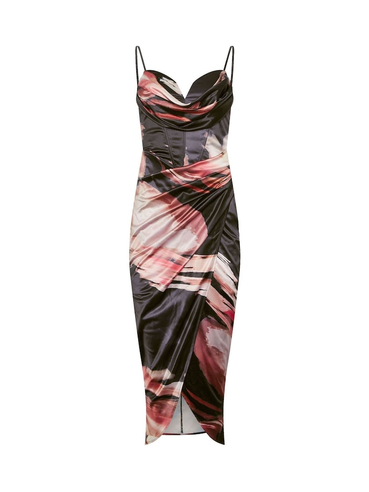 Star by Julien MacDonald Orange Printed Satin Dress - Image 5 of 5