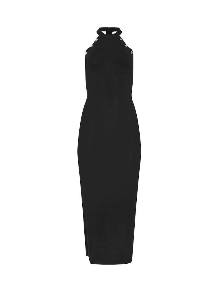 Star by Julien MacDonald Black Halter Button Back Dress - Image 3 of 3