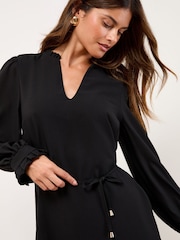 Lipsy Black Mini 2-In-1 Pu Short Sleeve Dress - Image 2 of 4