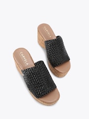 Schwarz - Carvela Comfort Krypton Weave Wedge Sandals - Bild 1 von 3
