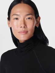 Sweaty Betty Black Modal Dot High Neck Jacquard Base Layer Top - Image 5 of 8