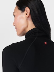 Sweaty Betty Black Modal Dot High Neck Jacquard Base Layer Top - Image 6 of 8