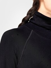 Sweaty Betty Black Modal Dot High Neck Jacquard Base Layer Top - Image 7 of 8