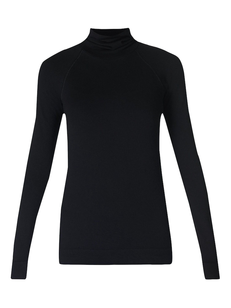 Sweaty Betty Black Modal Dot High Neck Jacquard Base Layer Top - Image 8 of 8 Sweaty Betty Black Modal Dot High Neck Jacquard Base Layer Top - Image 8 of 8