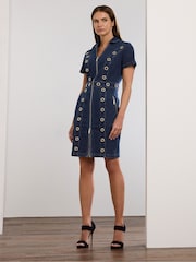 Star by Julien MacDonald Blue Denim Eyelet Dress - Image 1 of 5