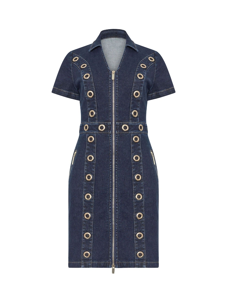 Star by Julien MacDonald Blue Denim Eyelet Dress - Image 5 of 5