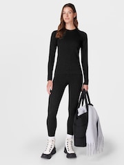 Sweaty Betty Black Animal Print Crew Neck Base Layer Top - Image 4 of 5