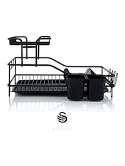 Swan Black 15 Plate Dish Rack with Removable Cutlery Holder - Image 2 of 10