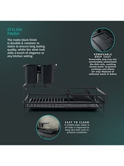 Swan Black 15 Plate Dish Rack with Removable Cutlery Holder - Image 6 of 10