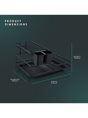 Swan Black 15 Plate Dish Rack with Removable Cutlery Holder - Image 7 of 10