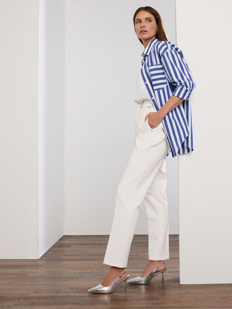Star by Julien MacDonald White Zip Detail Tapered Trousers - Image 1 of 5